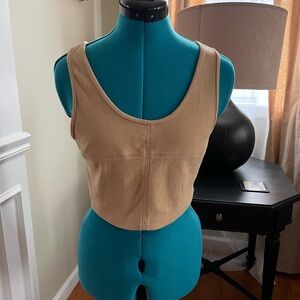 Tan Sleeveless Women's Crop Top